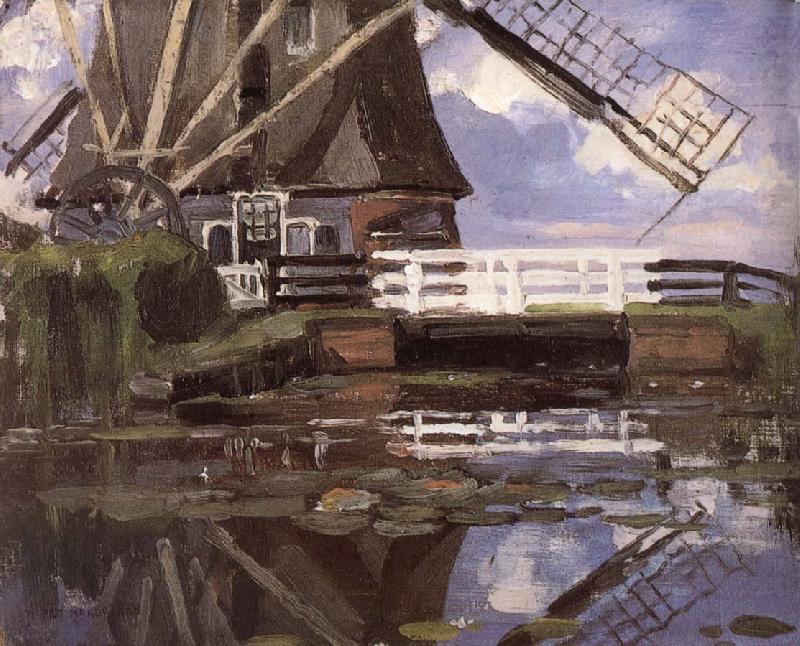 Piet Mondrian The Windmill at the edge of water china oil painting image